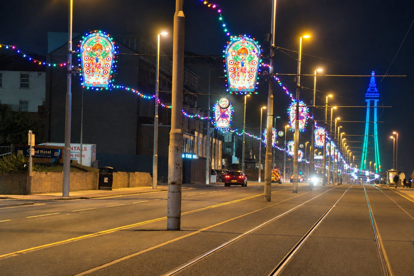 Blackpool Illuminations on the Promenade